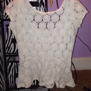 White lace shirt