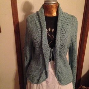 Dark mint tie sweater