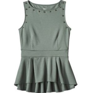 Green studded peplum