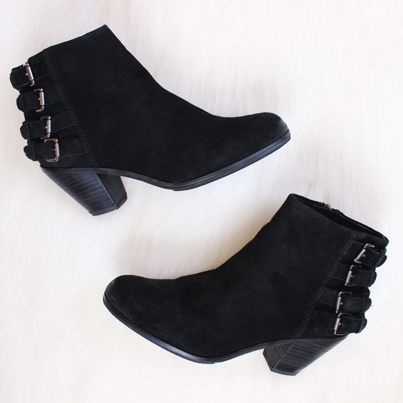 Sam Edelman Boots - ️Sam Edelman • Black Suede Buckle Bootie • Lucca