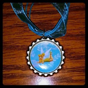 Tinkerbell bottlecap necklace