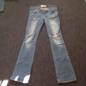 Hollister ripped flare jeans