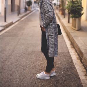 • grey long comfy cardigan •