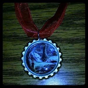 Snow White's forest bottlecap necklace