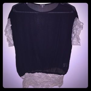 Dark navy lace top