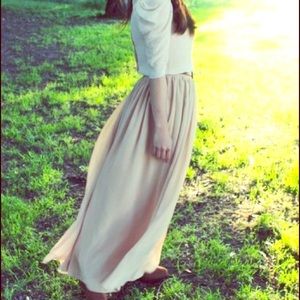 Chiffon double-layered full length skirt