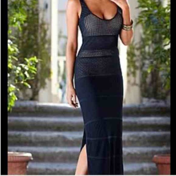 Navy Maxi Dress with slits