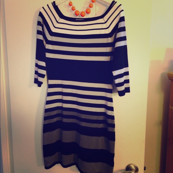 Stripped sweater dress
