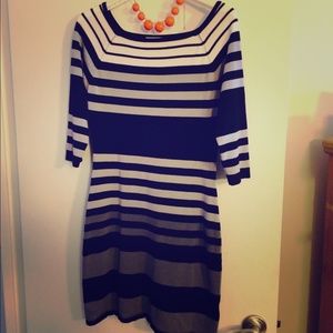 Stripped sweater dress