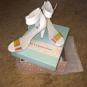 Jeffrey Campbell White iridescent Pegasus heels