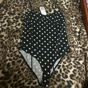 Forever 21 Black with white polka dots bodysuit
