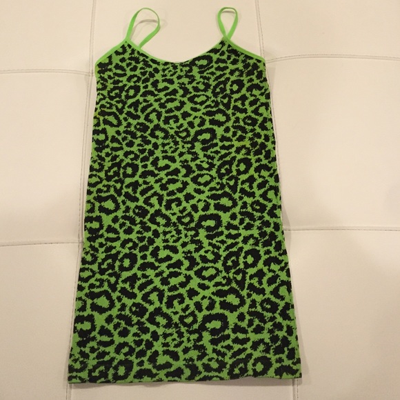 Neon green leopard top
