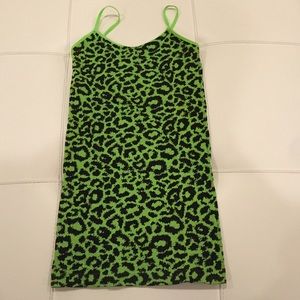 Neon green leopard top