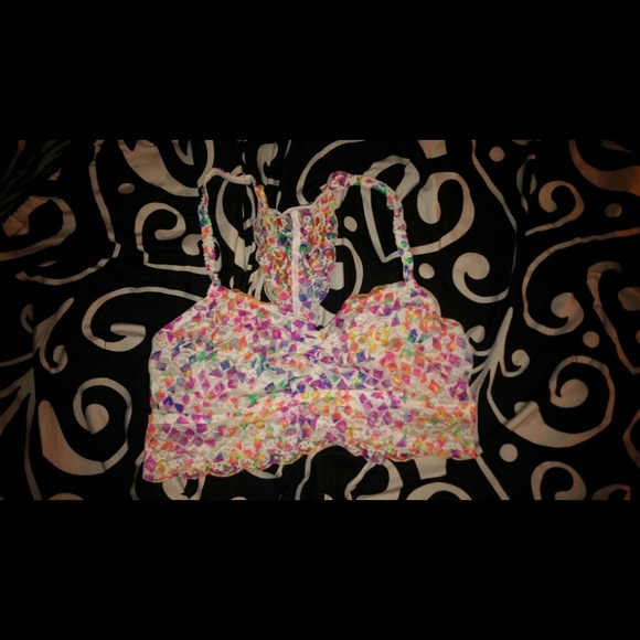 Pink racer back bralette