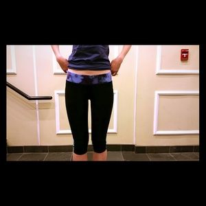 Black, purple and teal Lucy knee pants