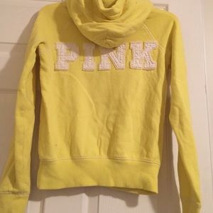 Bright yellow Victoria's Secret hoodie