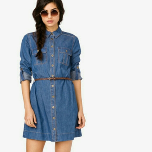 Denim shirt dress size large