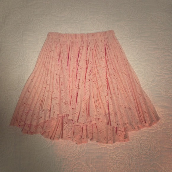 Blush Pink Lace Skater Skirt