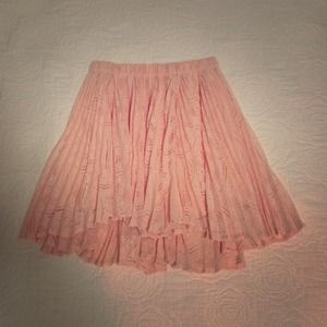 Blush Pink Lace Skater Skirt