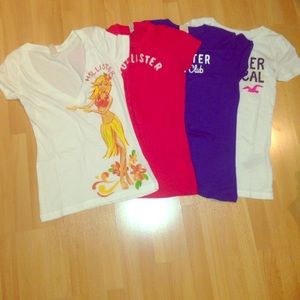 4 Hollister t-shirt bundle plus FREE T-shirt