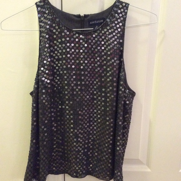 Ann Taylor Gray sequin shell.