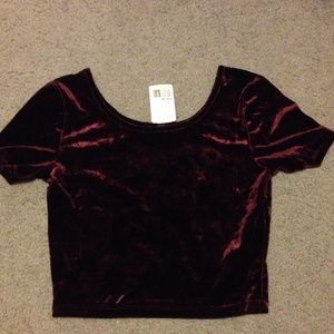 Forever 21 velvet crop top.