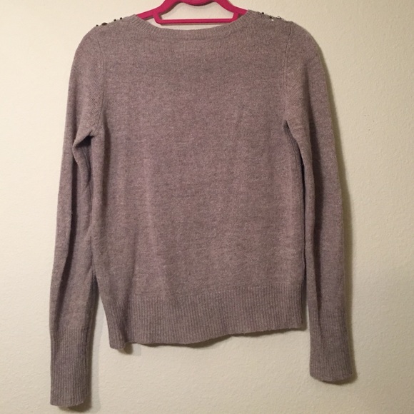 LOFT Sweaters - Loft Oatmeal Rhinestone Embellished Sweater Size S LOFT Sweaters - Loft Oatmeal Rhinestone Embellished Sweater Size S