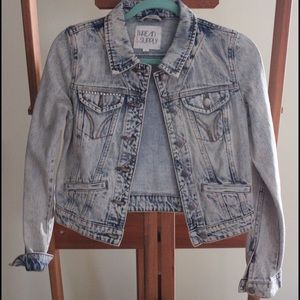 Acid wash denim jacket
