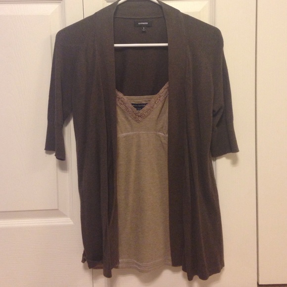 Brown express flowy cardigan