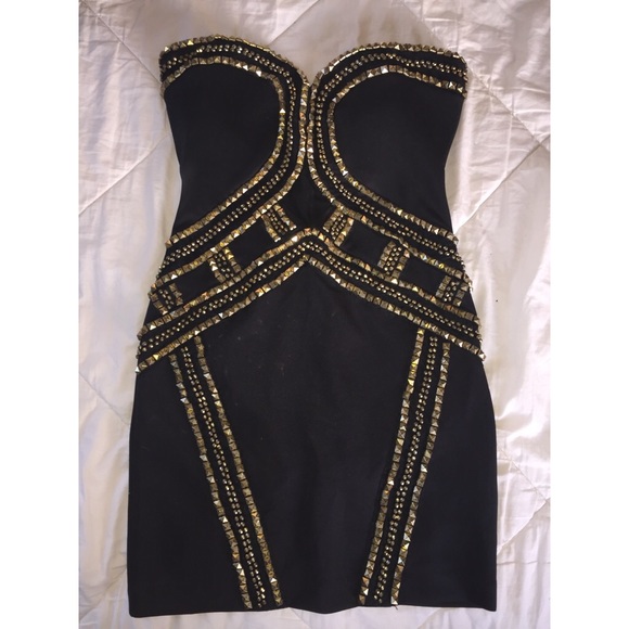 Studded bebe Bodycon Dress