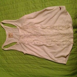 Holilster cream lace tank top