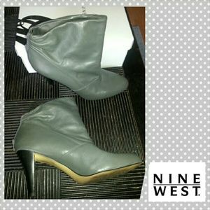 Grey Leather Booties