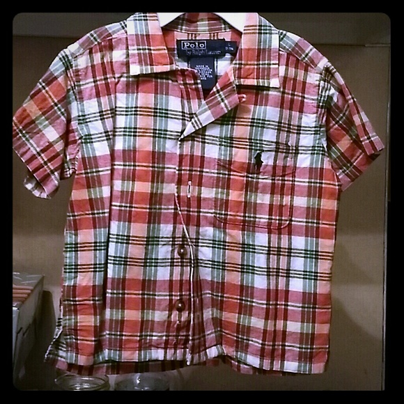 Boys Multicolored Plaid Button Up