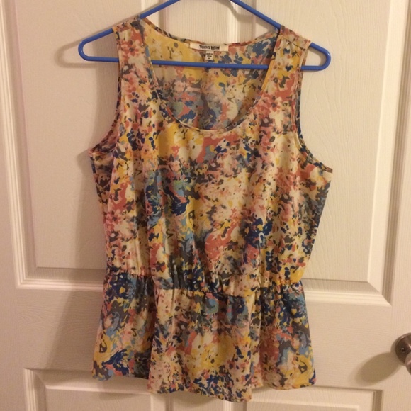 Colorful floral print tank top- Medium