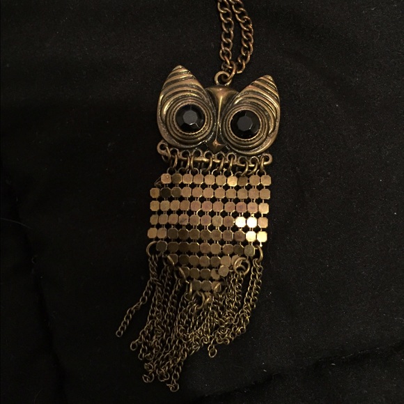 Long owl necklace