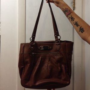 Brown faux leather bag by Franco Sarto