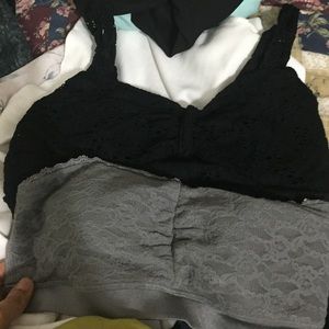Black and grey lace bandeaus