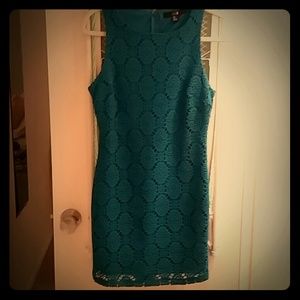 Blue lace shift dress
