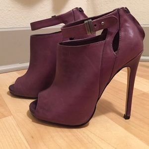 Shoemint Shoes - Shoemint "Leila" Purple Peel Toe Booties Size 6.5 Shoemint Shoes - Shoemint "Leila" Purple Peel Toe Booties Size 6.5