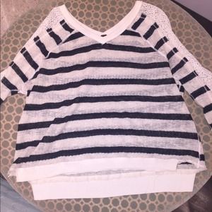 black and white striped sweater