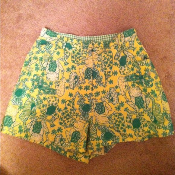 Lilly Pulitzer High Waisted Frog Shorts, 0-4