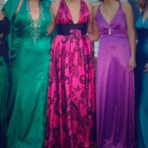 Jovani fuschia paisley dress size 14