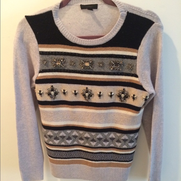 J Crew Embellished Sweater