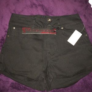 Black high waisted shorts.