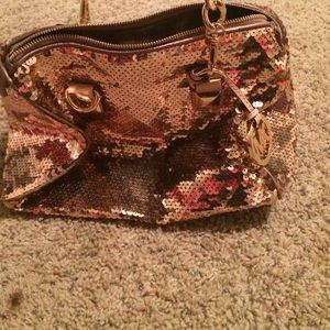 Rose gold sequin Michael kors purse