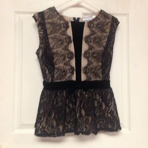 Black lace peplum