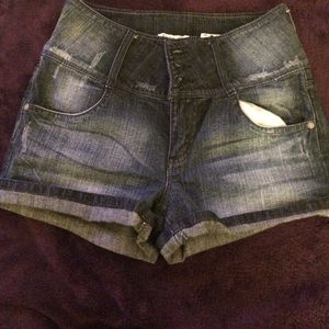Denim high waisted shorts
