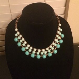 Blue ombré statement necklace