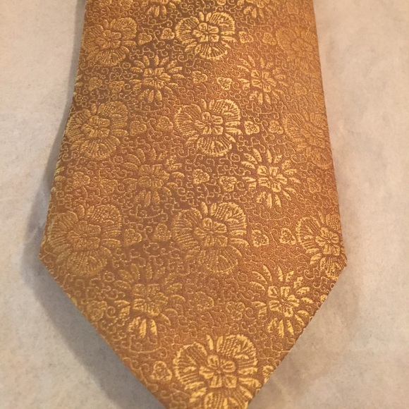 Tommy Bahama Gold Floral Necktie Tie