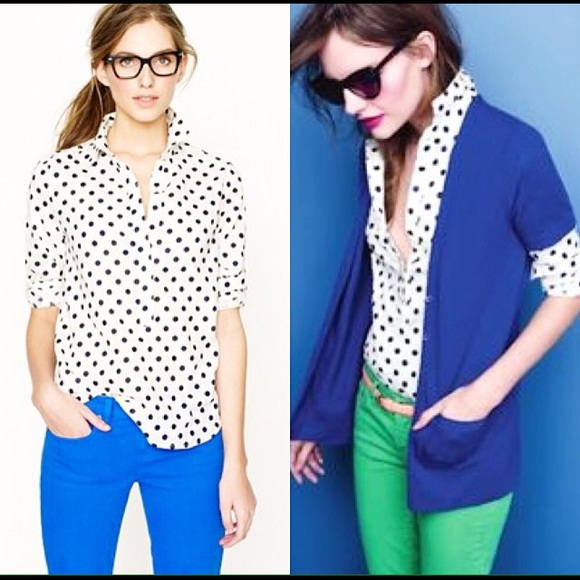 J Crew Jacquard Dot Popover